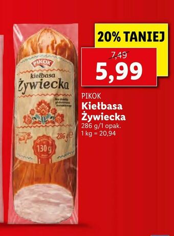 Lidl Kiełbasa Żywiecka oferta