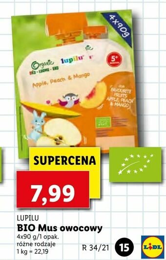 Lidl BIO Mus owocowy oferta