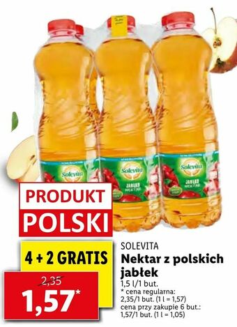 Lidl Nektar z polskich jabłek oferta