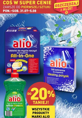 ALDI DO 20% TANIEJ WSZYSTKIE PRODUKTY MARKI ALIO oferta
