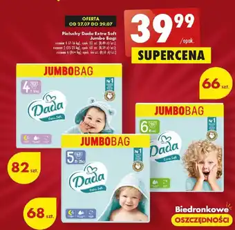Biedronka Pieluchy Dada Extra Soft Jumbo Bag 66-82szt. oferta