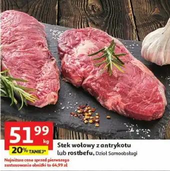 Auchan Stek wołowy z antrykotu lub rostbefu, 1kg oferta
