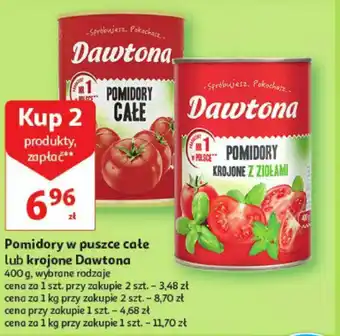 Auchan Pomidory w puszce całe lub krojone Dawtona 400g oferta