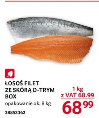 Selgros ŁOSOS FILET ZE SKÓRĄ D-TRYM BOX 1kg oferta