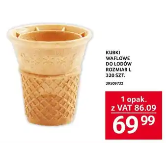 Selgros KUBKI WAFLOWE DO LODÓW ROZMIAR L 320szt. oferta