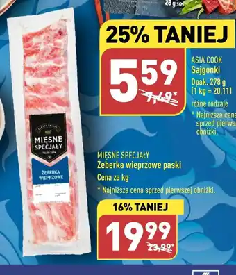 ALDI Żeberka wieprzowe paski oferta