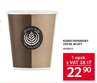 Selgros KUBEK PAPIEROWY 250 ML 80 SZT. oferta