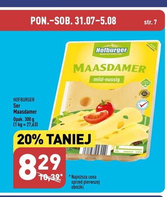 ALDI Ser Maasdamer 300 g oferta