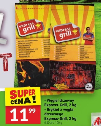 Twój Market Węgiel drzewny Express-Grill, 2 kg / Brykiet z węgla drzewnego Express-Grill, 2 kg oferta