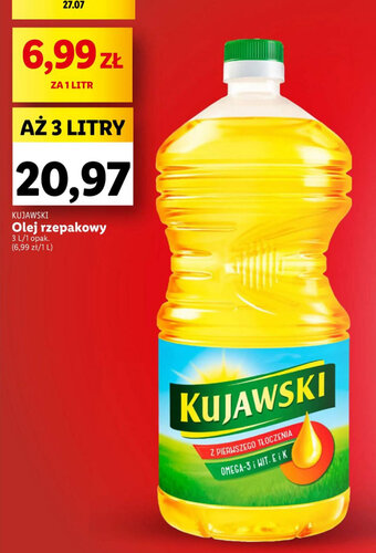 Lidl KUJAWSKI Olej rzepakowy 3l oferta