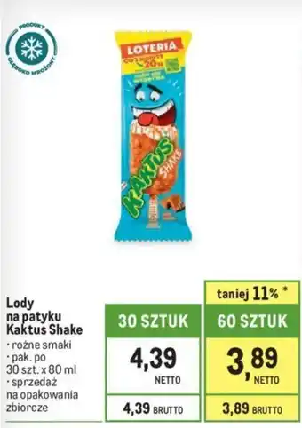 Lody na patyku Kaktus Shake 80ml