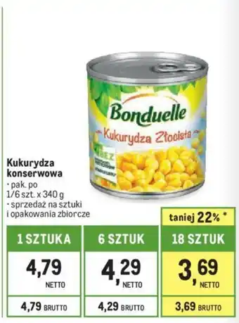 Makro Kukurydza konserwowa 340 g oferta
