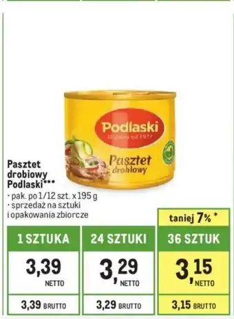 Makro Pasztet drobiowy Podlaski 195g oferta