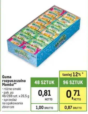 Makro Guma rozpuszczalna Mamba 26,5g oferta