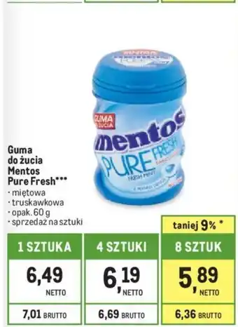 Makro Guma do żucia Mentos Pure Fresh 60g oferta