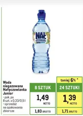 Makro Woda niegazowana Nałęczowianka Junior 0,33/0,5l oferta