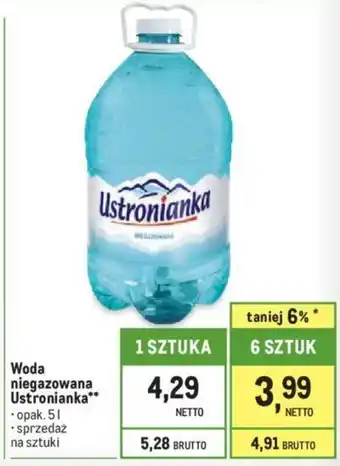 Makro Woda niegazowana Ustronianka 5l oferta