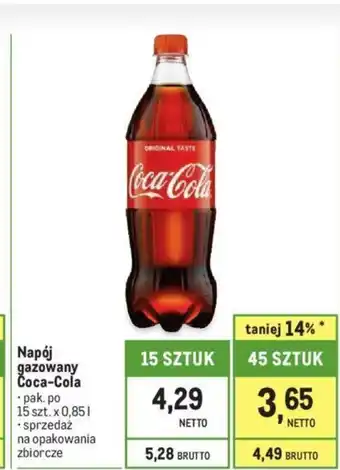 Makro Napój gazowany Coca-Cola 0,85l oferta
