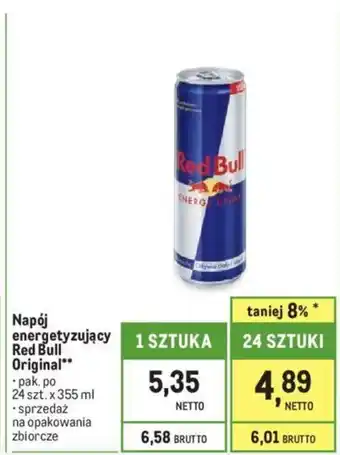 Makro Napój energetyzujący Red Bull Original 355ml oferta
