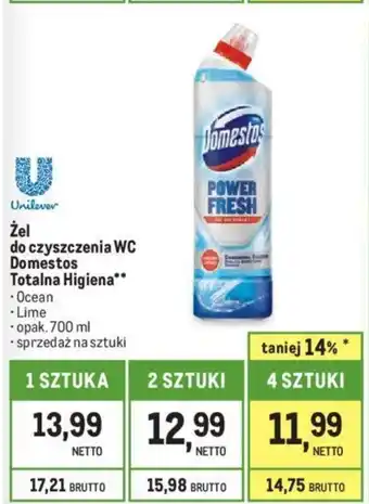 Makro Żel do czyszczenia WC Domestos Totalna Higiena 700ml oferta