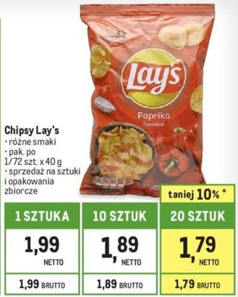 Makro Chipsy Lay's 40g oferta