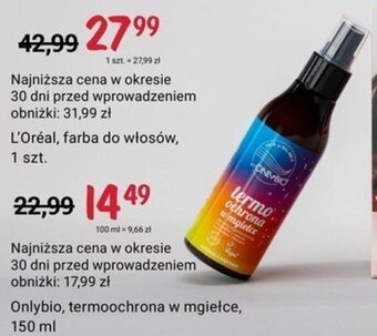 Rossmann Onlybio, termoochrona w mgiełce, 150 ml oferta