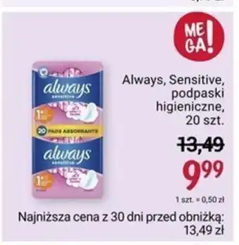 Rossmann Always, Sensitive, podpaski higieniczne, 20 szt. oferta