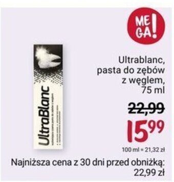 Rossmann Ultrablanc, pasta do zębów z węglem, 75 ml oferta