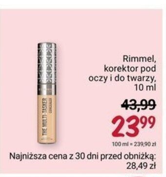 Rossmann Rimmel, korektor pod oczy i do twarzy, 10 ml oferta