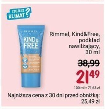 Rossmann Rimmel, Kind&Free, podkład nawilżający, 30 ml oferta