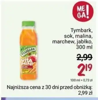 Rossmann Tymbark, sok, malina, marchew, jabłko, 300 ml oferta