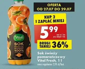 Biedronka Sok 100% wyciśnięty z pomarańczy oferta
