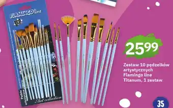 Twój Market Zestaw 10 pędzelków artystycznych Flamingo line Titanum, 1 zestaw oferta