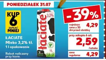Kaufland ŁACIATE Mleko 3,2% tł. 11 opakowanie oferta