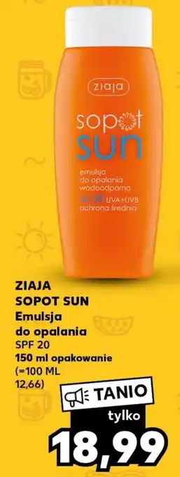 Kaufland ZIAJA SOPOT SUN Emulsja do opalania SPF 20 150 ml oferta