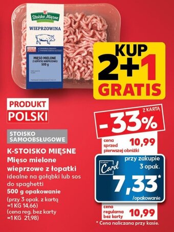 Kaufland K-STOISKO MIĘSNE Mięso mielone wieprzowe z łopatki 500 g oferta