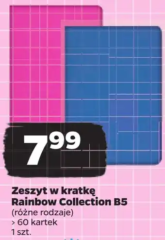 Netto Zeszyt w kratkę rainbow collection b5 oferta