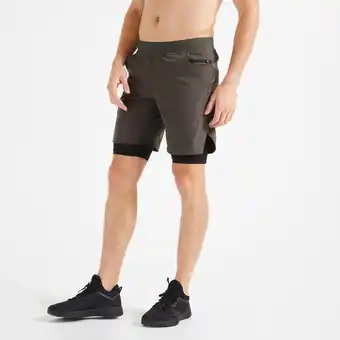 Decathlon Spodenki fitness cardio męskie domyos 2 w 1 oferta