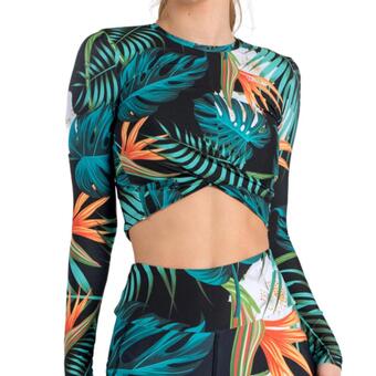 Decathlon Bluzka fitness z długim rękawem damska slavi jungle oferta