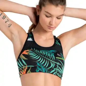 Decathlon Stanik fitness z zapięciem damski slavi mesh jungle oferta