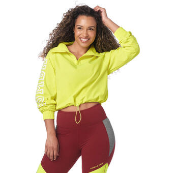 Decathlon Bluza wiatrówka żółta zumba crop oferta