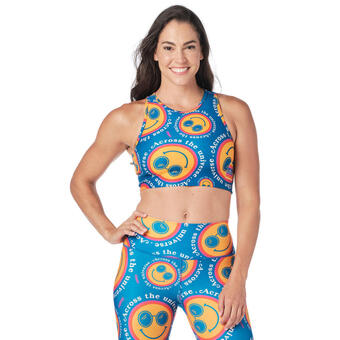 Decathlon Krótki top sportowy niebieski zumba oferta