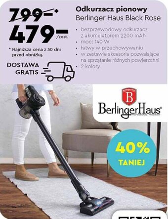 Biedronka Odkurzacz pionowy Berlinger Haus Black Rose oferta