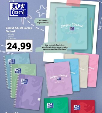 Lidl Zeszyt A4, 60 kartek Oxford oferta
