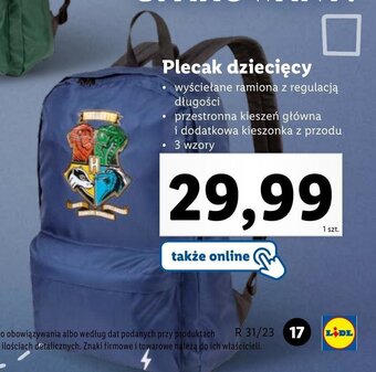 Lidl Plecak dziecięcy oferta