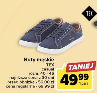 Carrefour Buty męskie TEX oferta