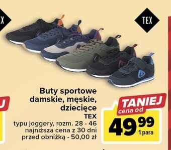 Carrefour Buty sportowe damskie, męskie, dziecięce TEX oferta
