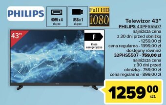 Carrefour Telewizor 43" PHILIPS 43PFS5507 oferta