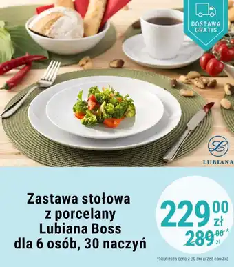Biedronka Zastawa stołowa z porcelany Lubiana Boss dla 6 osób, 30 naczyń oferta