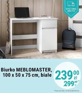 Biedronka Biurko MEBLOMASTER, 100x50x75cm białe oferta